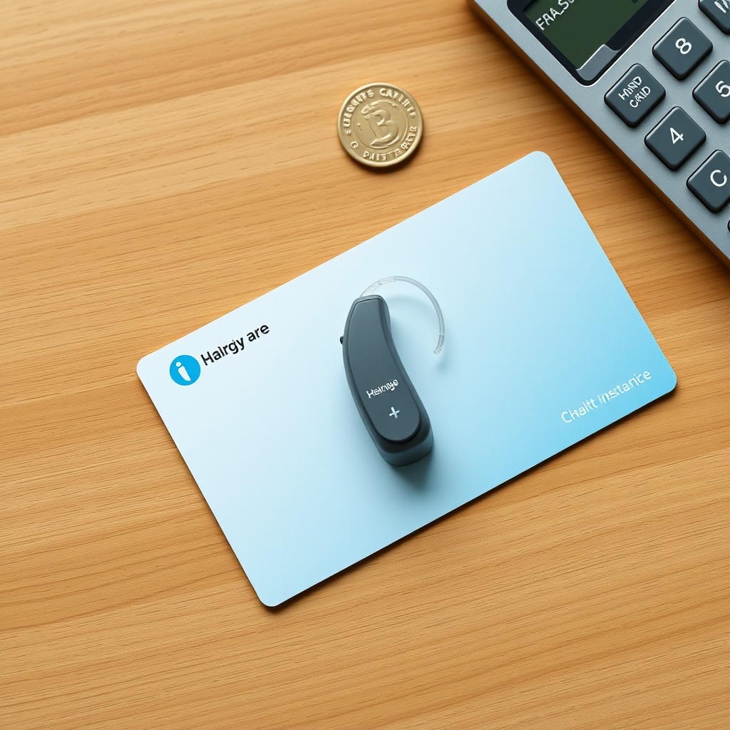 A clean photorealistic overhead shot of a Signia Pure Charge&Go 5AX hearing aid lying on a